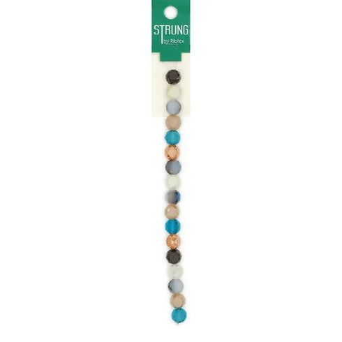 Muti Colours Facet Glass Strung Beads